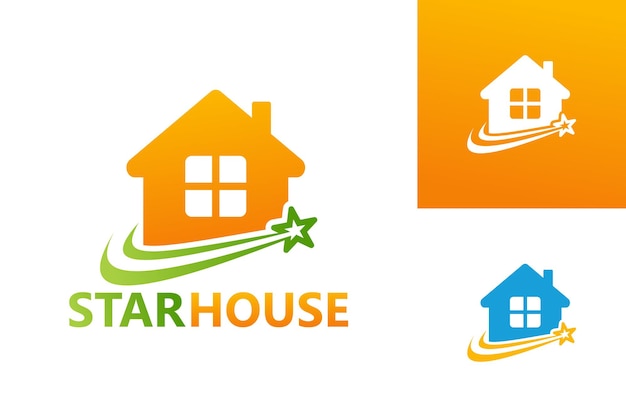 Star house logo template design vektor, emblem, designkonzept, kreatives symbol, icon