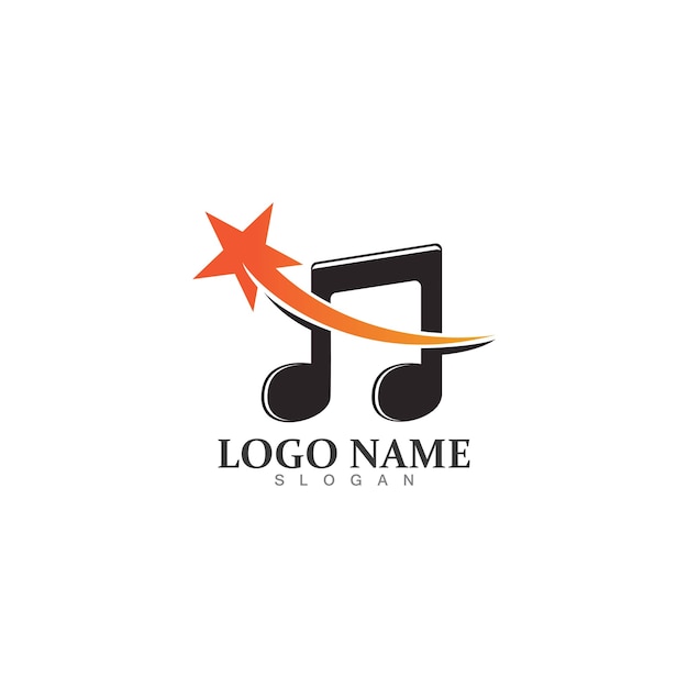 Star Note Musik Logo Design Vorlage