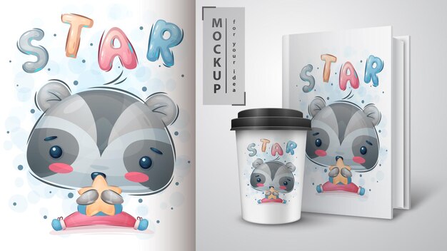 Star waschbär poster und merchandising