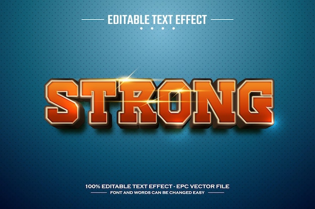 Starke 3D-bearbeitbare Texteffektvorlage
