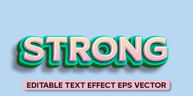 Starke Farbgradienten, bearbeitbare 3D-Text-Effekte, EPS-Vektor
