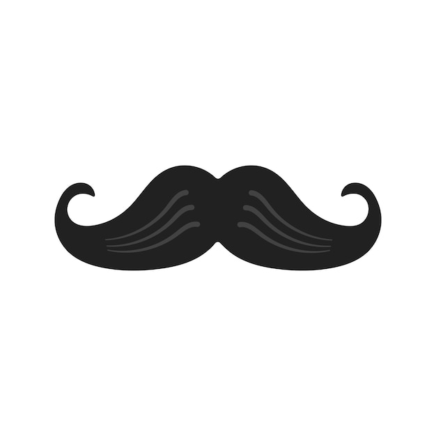 Starker Mann Schnurrbart Flat Style Icon Zeichen Vektor Illustration isoliert auf weißem Hintergrund