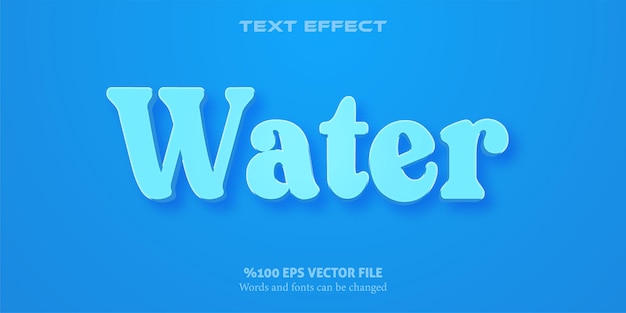 Vektor starker text mit einem bearbeitbaren texteffekt in sanftem grün für aqua-liebhaber wasser