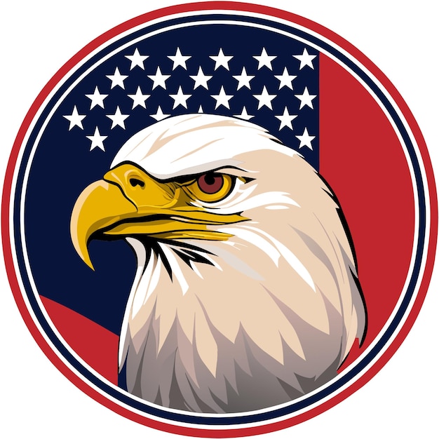 Vektor stars and stripes bald eagle design