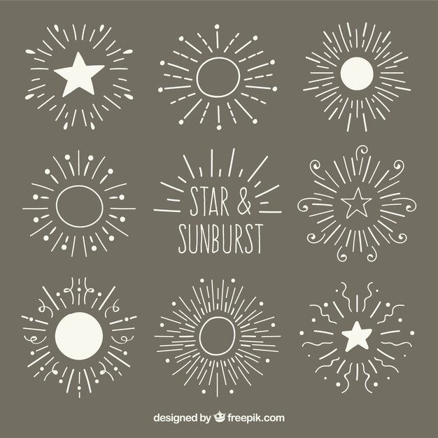 Vektor stars & sunburst set