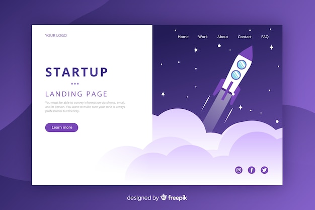 Vektor start-landing-page