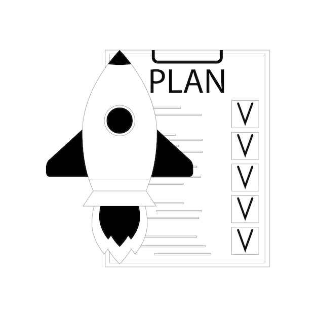 Vektor start-up-launch planen