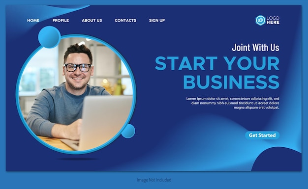 Starten Sie Ihr Unternehmen Landingpage-Vorlage oder Homepage-Design
