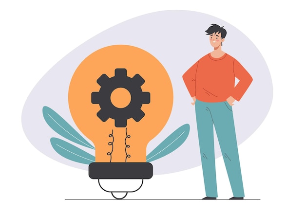 Startup-Geschäft neue Idee kreatives isoliertes Konzept Vektorgrafik-Design-Illustration