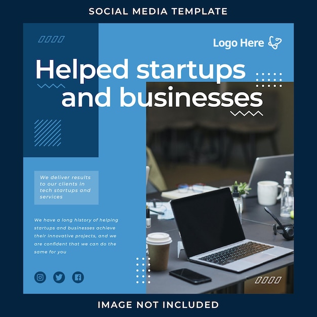 Vektor startup- und business-instagram-beitragsvorlage