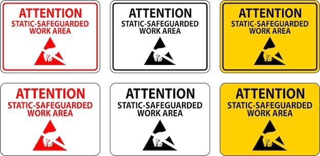 Statisches Warnschild Aufmerksamkeit Statisches geschütztes Arbeitsgebiet