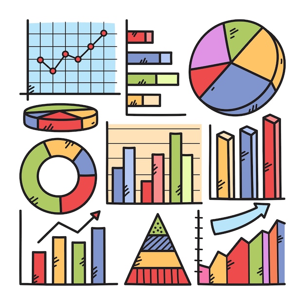 Vektor statistik-doodle-illustration