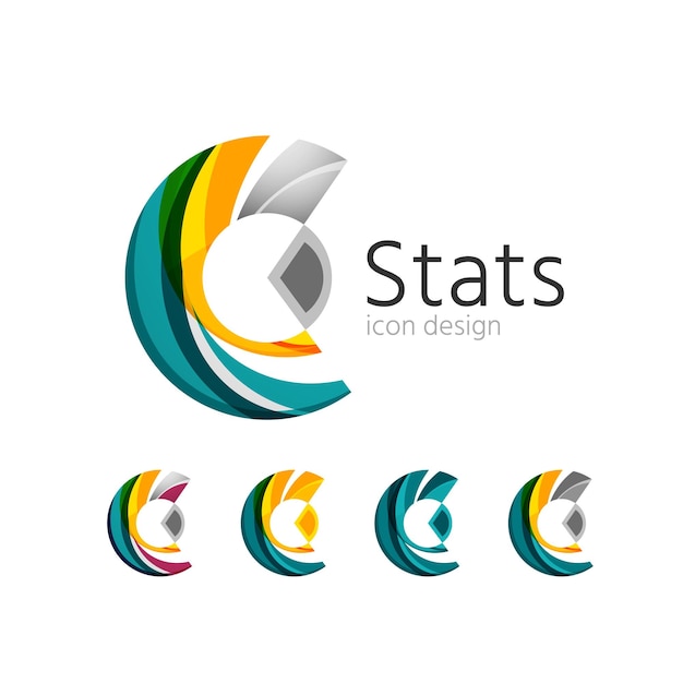 Statistik-Firmenlogo-Set Vektorillustration
