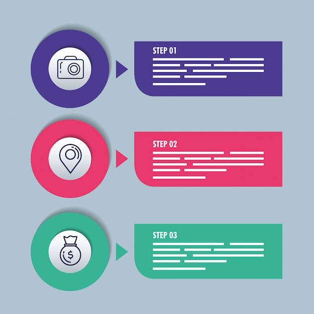 Statistische infografik mit geschäftssymbolen