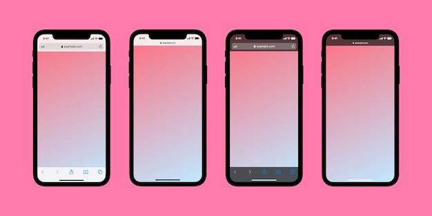 Status des mobilen Safari-Browsers auf Android-Geräten Mobile Browser-Vorlagen zeigen Mockups an
