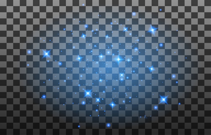 Vektor staub funkelt auf einem transparenten hintergrund. abstraktes weihnachtsmuster. funkelnde magische staubpartikel.