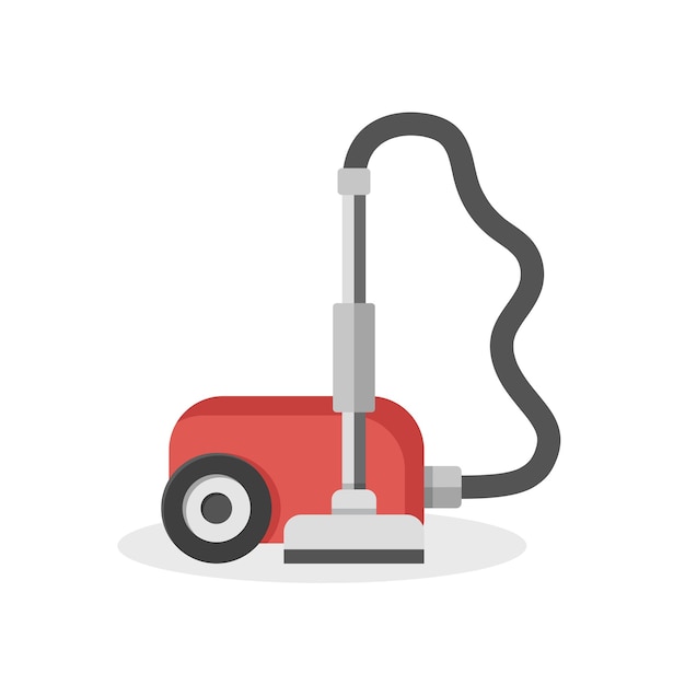 Staubsauger-Symbol im flachen Stil. Ausrüstung für die Hausreinigung, Vektorillustration auf isoliertem Hintergrund. Geschäftskonzept für saubere Maschinen