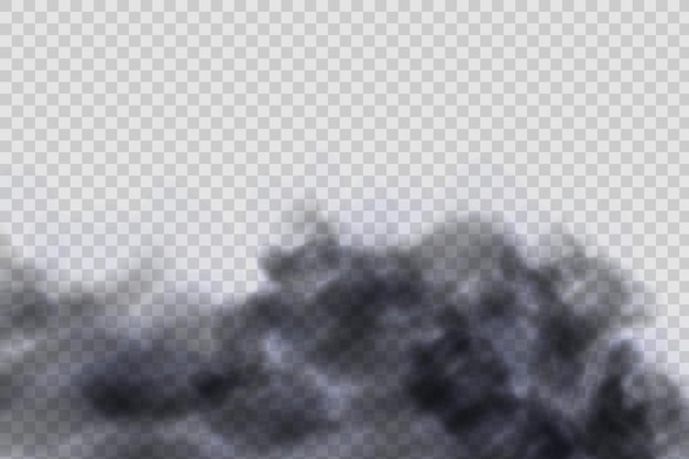 Staubschwarze Wolke mit Partikeln mit Schmutz, Zigarettenrauch, Smog, Erde und Sandpartikeln.