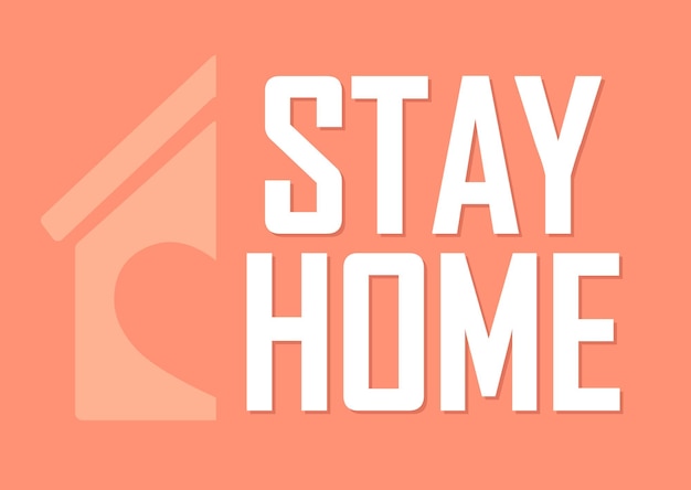 Vektor stay at home banner-design-vorlage vektor-illustration