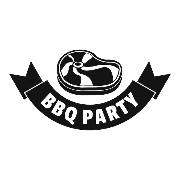 Steak bbq party-logo einfache illustration des steak bbq party-vektor-logos für webdesign, isoliert auf weißem hintergrund