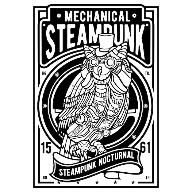 Vektor steampunk-eule