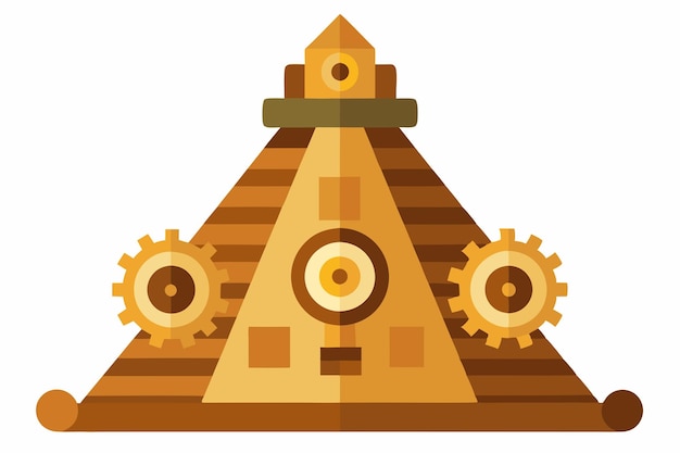 Steampunk Mechanische Pyramidenvektor