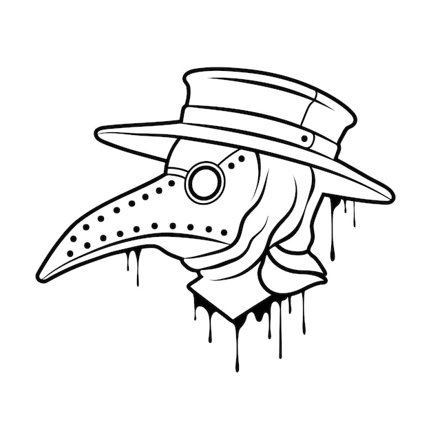 Steampunk pest arzt maske mit schnabel, illustration