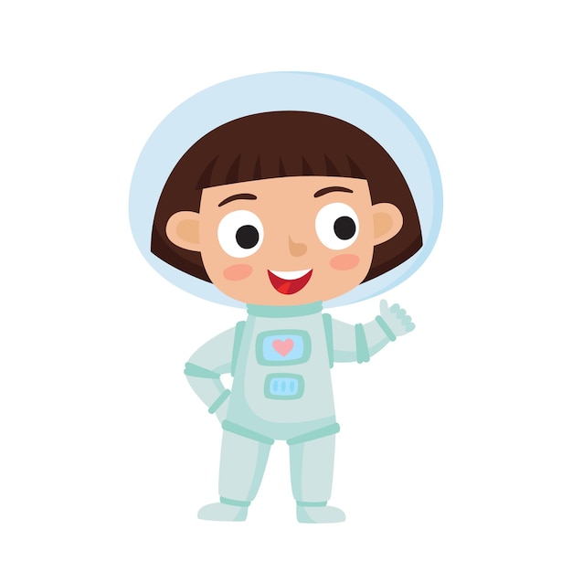 Stehende Astronautenkindillustration