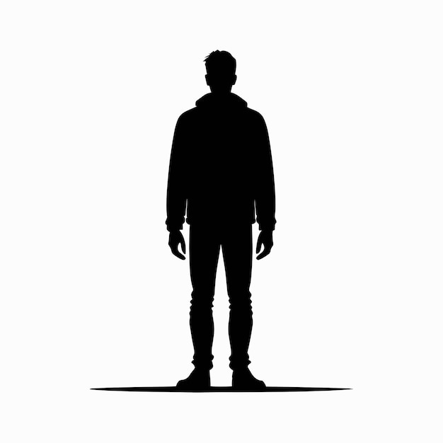 Vektor stehende silhouette des mannes klassisches porträt minimalistisches silhouette-design