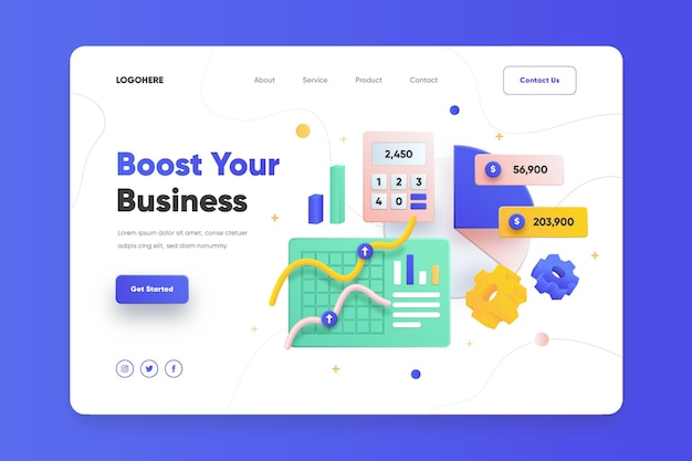 Vektor steigern sie ihre business-landingpage-vorlage