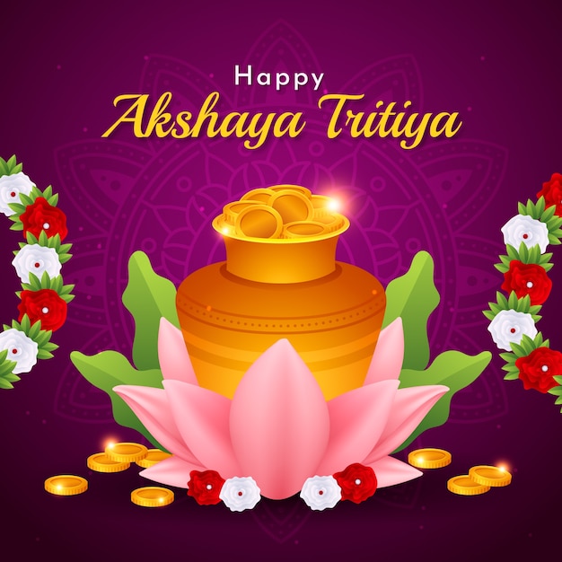 Vektor steigungsillustration für akshaya tritiya-festfeier