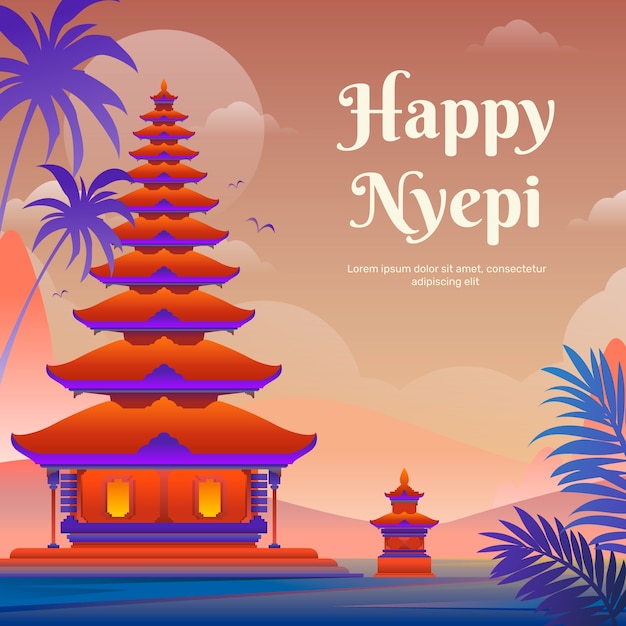 Steigungsillustration für nyepi-feier