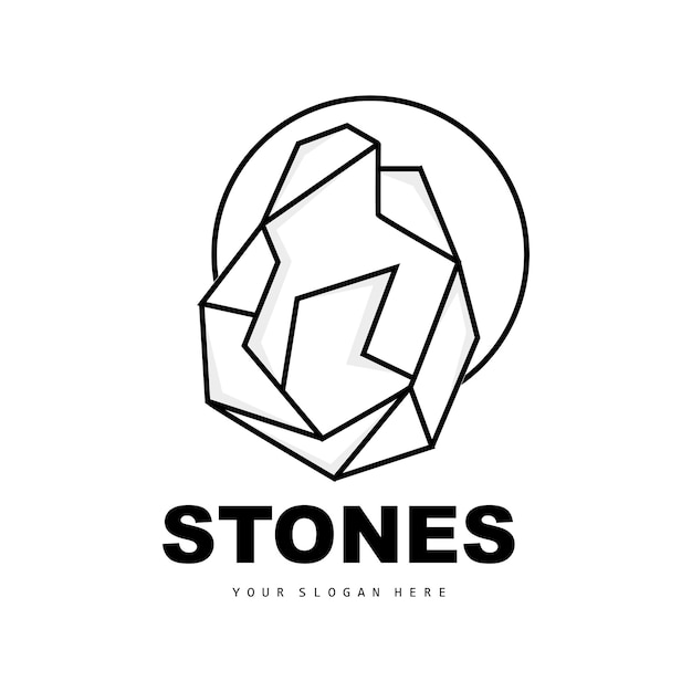 Stein logo vektor stein modern mit geometrie linienstil design für ästhetische dekoration marke modernes produkt einfache ikone abstrakte ästhetische geometrielinie