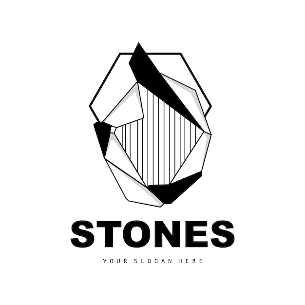 Stein logo vektor stein modern mit geometrie linienstil design für ästhetische dekoration marke modernes produkt einfache ikone abstrakte ästhetische geometrielinie