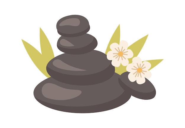 Vektor steine und blumen beauty-symbol vektor-illustration