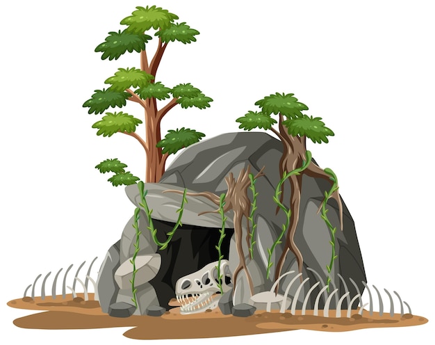 Steinhöhle mit Fossilien