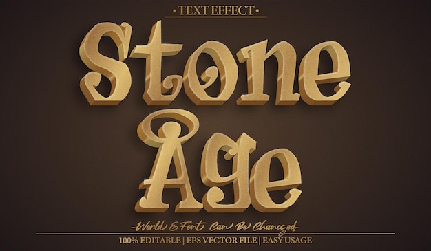Steinzeit Vektor Text-Effekt Bearbeitbar Alphabet Prähistorisch