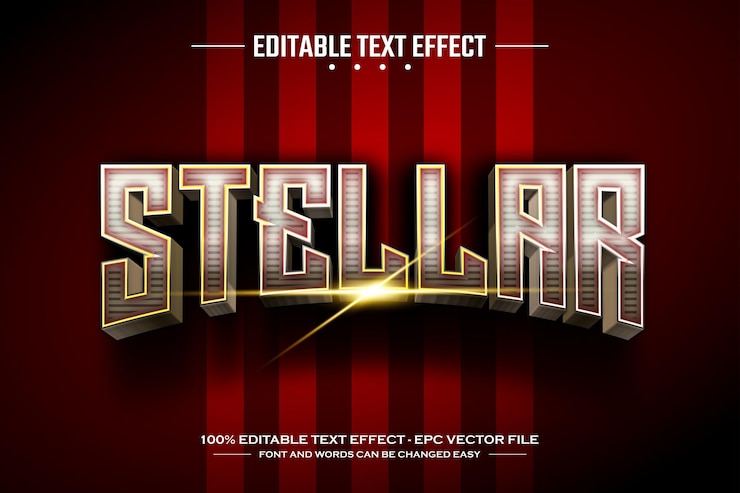 Vektor stellar 3d bearbeitbare texteffektvorlage