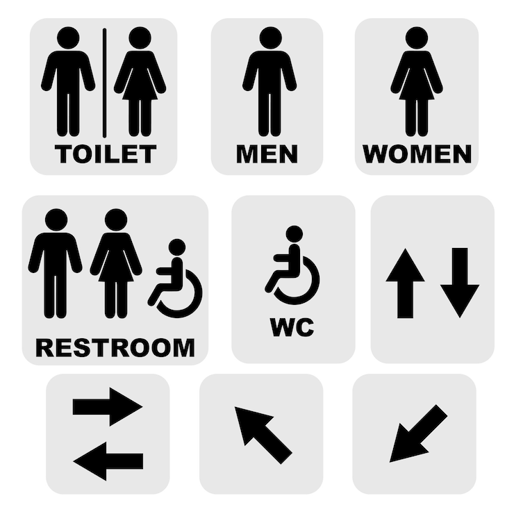 Vektor stellen sie das symbol für toilettenschilder ein