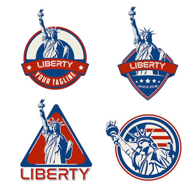 Stellen Sie Liberty-Logoabzeichen ein