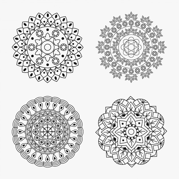 Vektor stellen sie mandala design ein