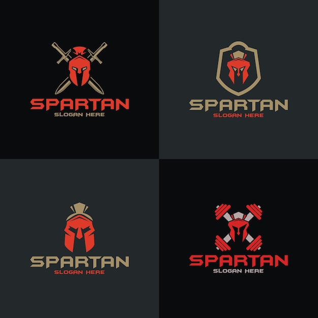 Vektor stellen sie sammlung spartanisches logo ein