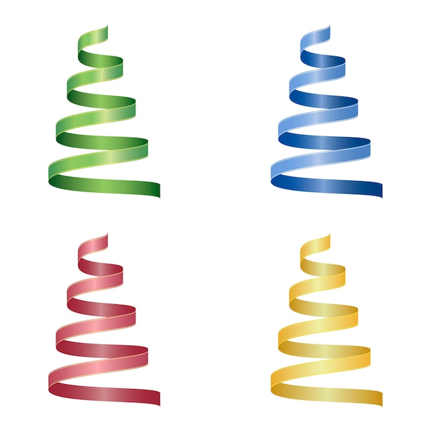 Vektor stellen sie stilisiertes band weihnachtsbaum ein