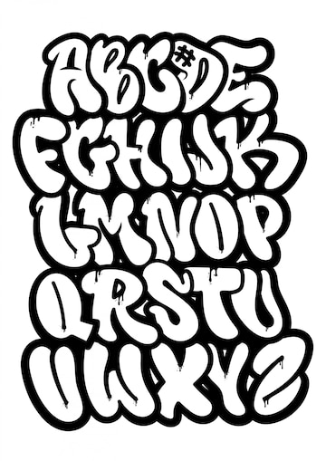 Graffiti-Buchstaben, Keine Installation erforderlich, PNG JPG PDF-Buchstaben,  Farbverlaufsschrift, Digitale Downloads, Typografie - .de