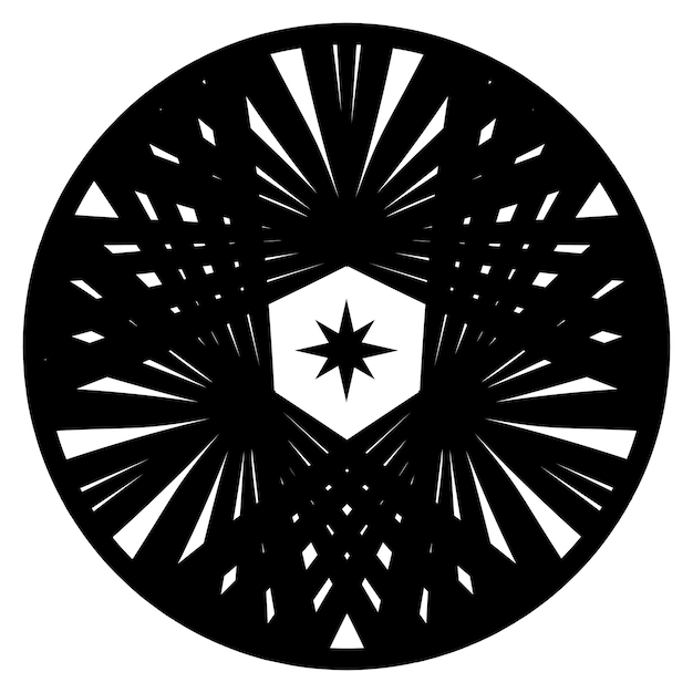 Stern im abstrakten Kreis-Vektor-Icon-Design Flache Ikone