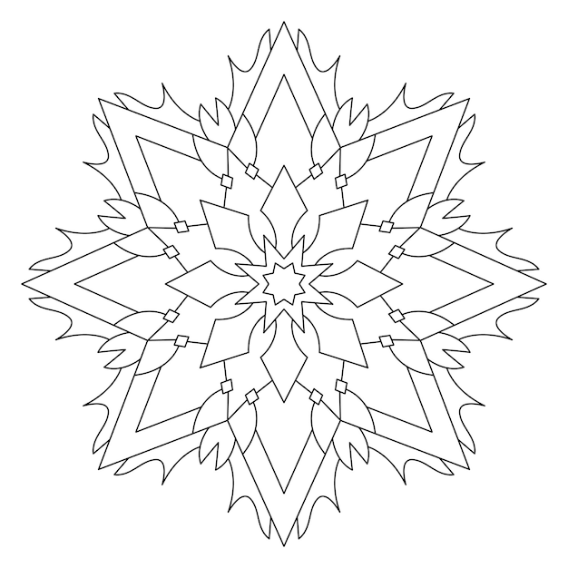 Stern-mandala-illustration für malvorlagen