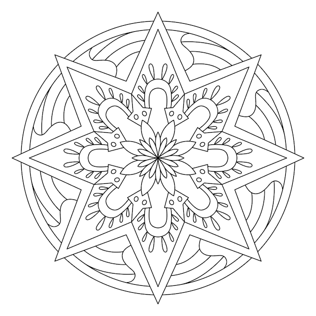 Stern-mandala-illustration für malvorlagen