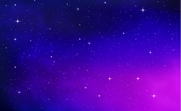 Sterne blauer hintergrund sternenhimmel realistische lila raum stardust licht galaxy nebel vektor