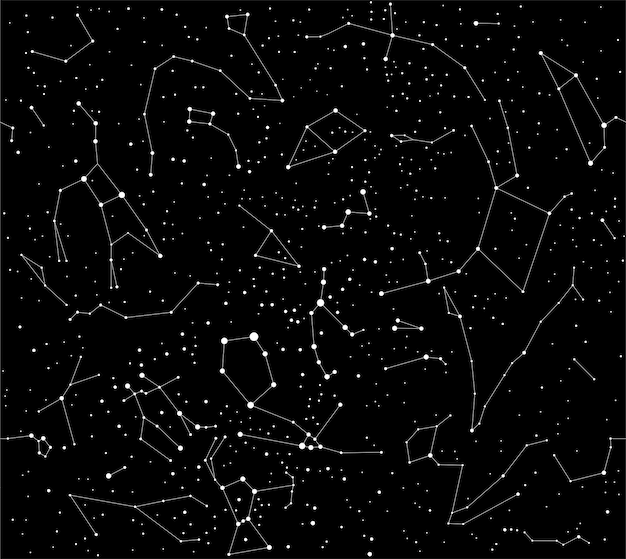 Sternenkarte vektor nahtloses muster konstellationen