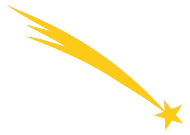 Sternschnuppensymbol gelb fallendes meteorsymbol